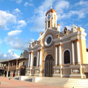 Handsome Vilcabamba main square and church