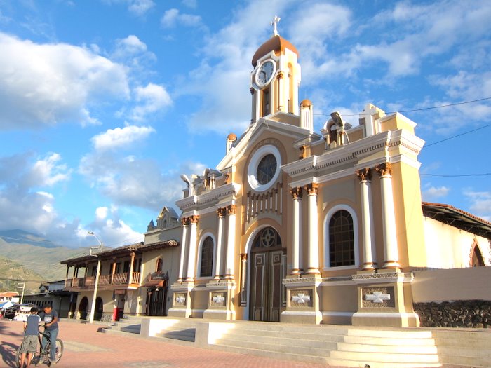 Handsome Vilcabamba main square and church