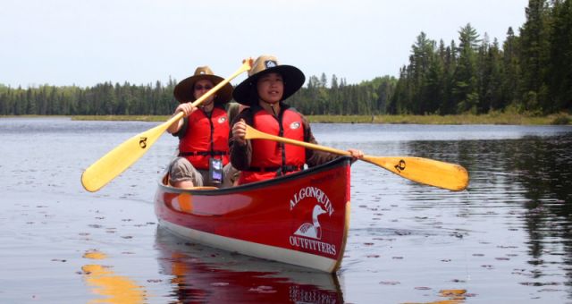 Jill canoeing in Algonquin Park