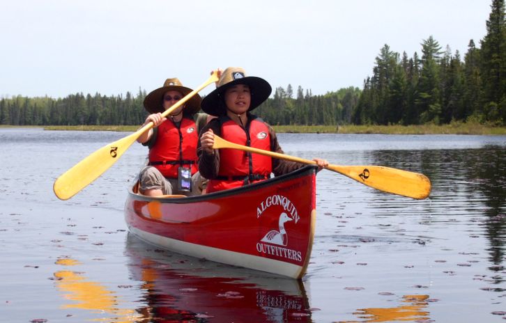 Jill canoeing in Algonquin Park