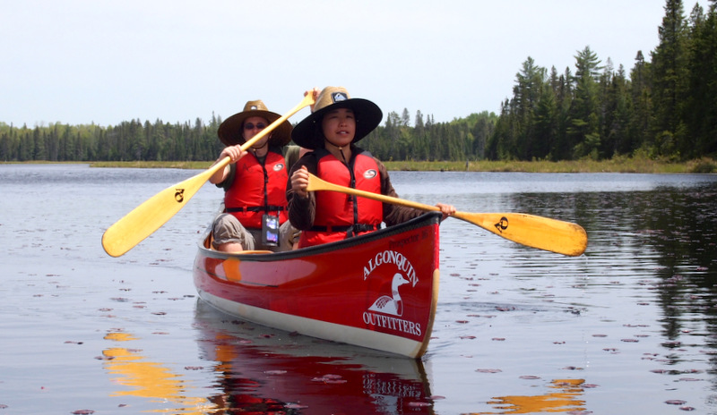 Jill canoeing in Algonquin Park