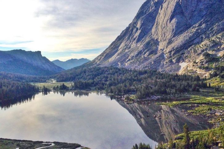 Morning reflection of Mt. Mitchell on Lonesome Lake in the Wind River Range. This is probably my fave part of Wyoming.